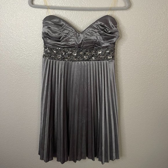 My Michelle - Silver Strapless Formal Dress - Picture 1 of 4
